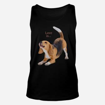 Beagle Shirt Beagles Tee Love Is Dog Mom Dad Puppy Pet Cute Unisex Tank Top | Crazezy CA