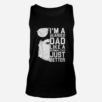 Bearded Dad Funny Beard Humor Fathers Day Gift Idea Unisex Tank Top | Crazezy