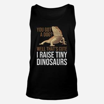 Bearded Dragon Gift Men Women Funny I Raise Tiny Dinosaurs Unisex Tank Top | Crazezy UK