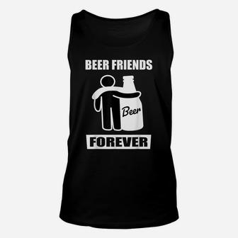 Beer Friends Forever - Funny Stick Figure Beer Bottle Hug Me Unisex Tank Top | Crazezy