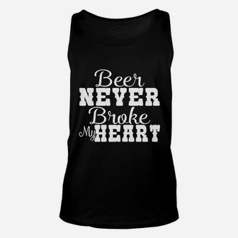 Beer Never Broke My Heart Rocker Unisex Tank Top | Crazezy AU