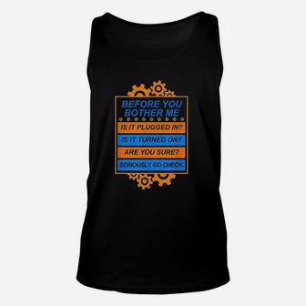 Before You Bother Me Unisex Tank Top | Crazezy