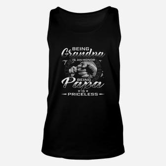 Being Grandpa Is An Honor Being Papa Is Priceless Fathers Day Unisex Tank Top | Crazezy AU