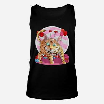 Bengal Cat Heart Valentine Day Unisex Tank Top - Monsterry