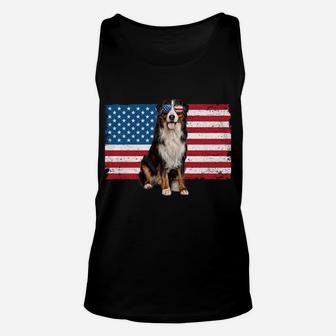 Berner Dad American Flag Dog Lover Owner Bernese Mountain Unisex Tank Top | Crazezy CA