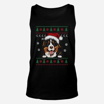 Bernese Mountain Christmas Ugly Sweater Dog Lover Xmas Sweatshirt Unisex Tank Top | Crazezy