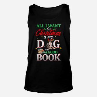 Bernese Mountain My Dog And A Good Book For Xmas Gift Unisex Tank Top - Monsterry AU