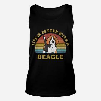 Best Beagle Retro Vintage Dog Design Puppy Lover Unisex Tank Top | Crazezy