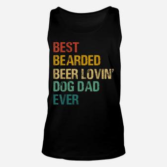 Best Bearded Beer Lovin Dog Dad For Father's Day Dog Owner Unisex Tank Top | Crazezy DE