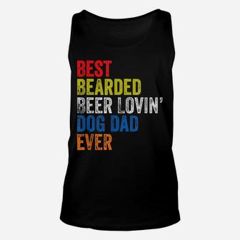 Best Bearded Beer Lovin Dog Dad Pet Lover Owner Gift Unisex Tank Top | Crazezy UK