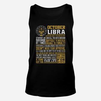 Best Born In October Libra Zodiac Sign T Shirts Men, Women Unisex Tank Top | Crazezy CA