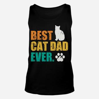 Best Cat Dad Ever Cat Lover Pet Owner Retro Vintage Unisex Tank Top | Crazezy