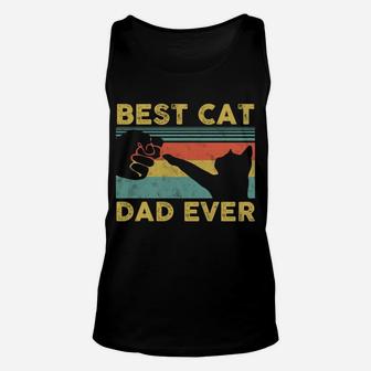 Best Cat Dad Ever Tee Funny Cat Daddy Father Vintage Gift Unisex Tank Top | Crazezy
