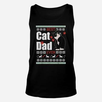Best Dad Ever Best Cat Parents Tuxedo Cat Lovers Xmas Gift Unisex Tank Top | Crazezy