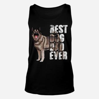 Best Dog Dad Ever Norwegian Elkhound Dog Lovers Unisex Tank Top | Crazezy UK