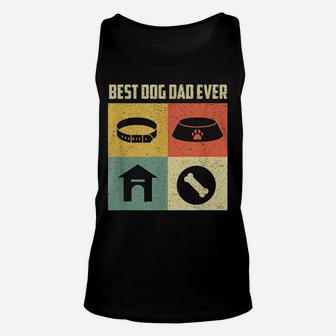 Best Dog Dad Ever Shirt Cool Father's Day Retro Vintage Dog Unisex Tank Top | Crazezy