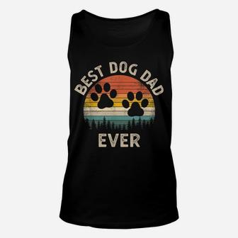 Best Dog Dad Ever Vintage Retro Father's Day Dog Lover Unisex Tank Top | Crazezy CA