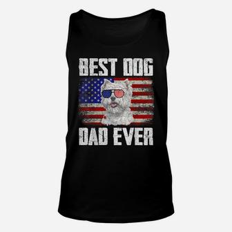 Best Dog Dad Ever Westie American Flag Unisex Tank Top | Crazezy CA