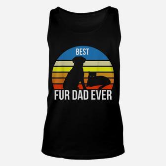 Best Fur Dad Ever Vintage Retro Dog And Cat Owner Funny Unisex Tank Top | Crazezy CA