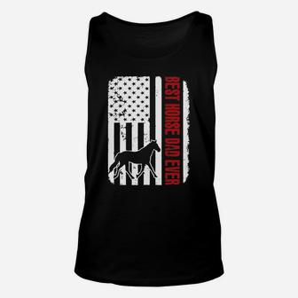 Best Horse Dad Ever American Flag Shirt Unisex Tank Top - Thegiftio UK