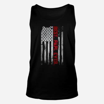 Best Papi Ever American Usa Flag Father’S Day Gift For Papi Unisex Tank Top | Crazezy