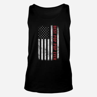 Best Pop Pop Ever Vintage American Flag Tee Fathers Day Gift Unisex Tank Top | Crazezy