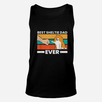 Best Sheltie Dad Ever Sheepdog Papa Unisex Tank Top | Crazezy AU