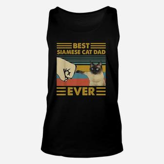 Best Siamese Cat Dad Ever Retro Vintage Sunset Unisex Tank Top | Crazezy CA