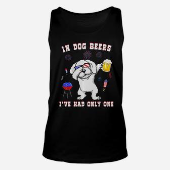 Bichon Frise American Sunglasses Usa Flag 4Th Of July Dog Unisex Tank Top - Monsterry