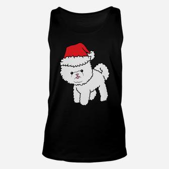 Bichon Frise With Santa Hat Bichon Frise Dog Christmas Sweatshirt Unisex Tank Top | Crazezy