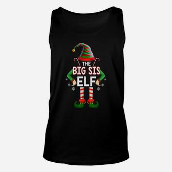 Big Sister Elf Matching Family Group Christmas Party Pajama Unisex Tank Top | Crazezy AU