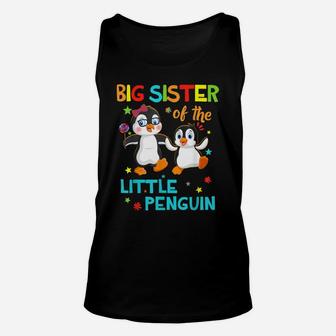 Big Sister Of Little Penguin Birthday Family Shirts Matching Unisex Tank Top | Crazezy UK