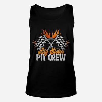 Big Sister Pit Crew Race Car Birthday Party Racing Family Unisex Tank Top | Crazezy