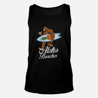Bigfoot Aloha Beaches Hawaiian Pineapple Surf Unisex Tank Top - Thegiftio