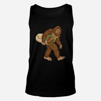 Bigfoot Sasquatch Carrying A Burrito Funny Burrito Shirts Unisex Tank Top - Thegiftio UK