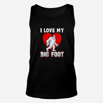 Bigfoot Valentine Shirt Gift I Love My Big Foot Unisex Tank Top - Thegiftio UK