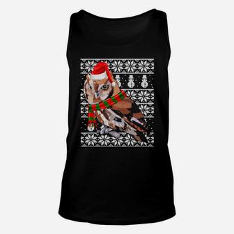 Bird Xmas Santa Hat Eastern Screech Owl Unisex Tank Top - Monsterry