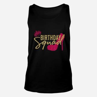 Birthday Squad Party Birthday Pink Gold Shoe Gift Unisex Tank Top | Crazezy