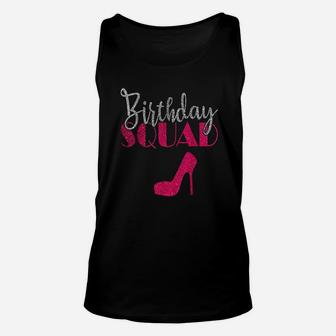 Birthday Squad Silver Bday Pink Shoe Gift Unisex Tank Top | Crazezy