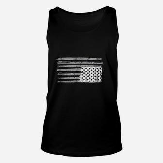 Black And White American Flag Resist Upside Down Usa Unisex Tank Top | Crazezy