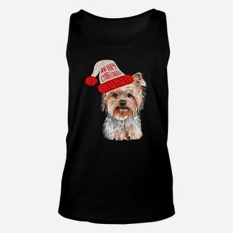 Black Base Yorkie Terrier Christmas Gift For Dog Lovers Unisex Tank Top | Crazezy
