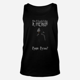 Black Cat Do I Look Like A Freakin' People Person Unisex Tank Top - Monsterry CA