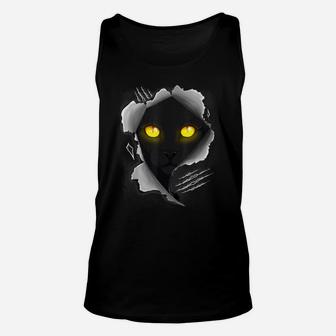 Black Cat Torn Cloth Cool Cats And Kittens Tee For Men Women Unisex Tank Top | Crazezy