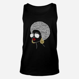 Black History Month African American Hair Word Art Unisex Tank Top | Crazezy