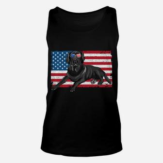 Black Labrador Retriever Black Lab Dad Mom American Flag Dog Unisex Tank Top | Crazezy CA
