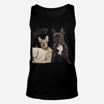 Black White French Bulldog Shirt Frenchie Mom Dad Dog Puppy Sweatshirt Unisex Tank Top | Crazezy DE