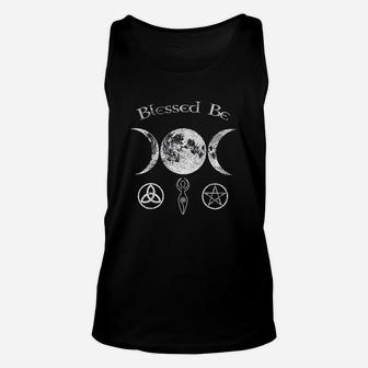 Blessed Be Triple Moon Unisex Tank Top | Crazezy UK
