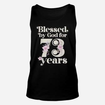 Blessed By God For 73 Years Unisex Tank Top | Crazezy