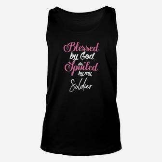 Blessed By God Spoiled By My Soldier Unisex Tank Top - Monsterry AU