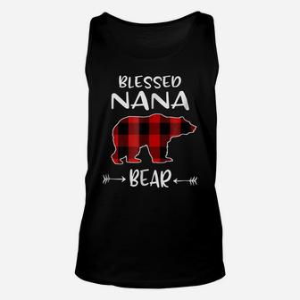 Blessed Nana Bear Shirt Primitive Buffalo Plaid Bear Shirt Unisex Tank Top | Crazezy